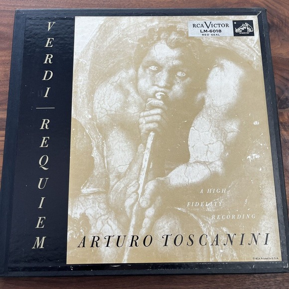 Verdi ‎– Requiem Toscanini 2xLPs Box Set 50's RCA Victor Red Seal LM-6018 - Picture 1 of 9